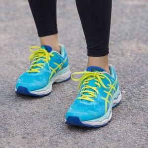 ASICS gel keyano22 women’s running shoes Size 9 aqua yellow cushion stability